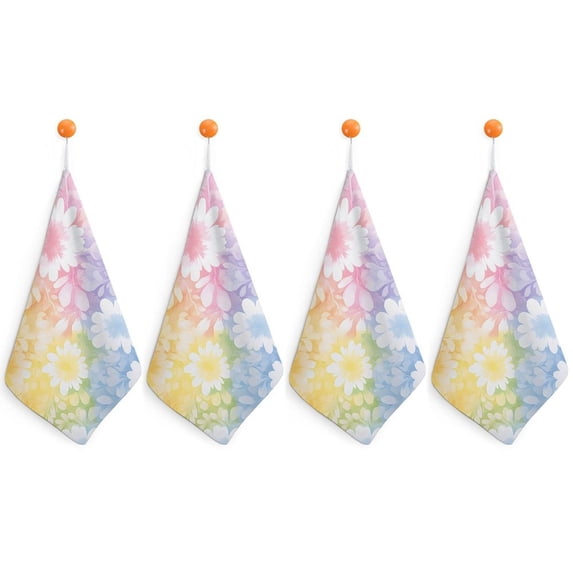 4PCS Hand Towel Strong Water Imbibition Hang Rope Design Easy To Clean ...