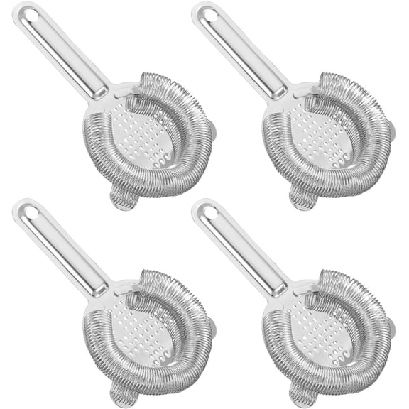 4PCS Hawthorne Cocktail Strainer, 4-Prong Bar Tool with Ergonomic Long Handle