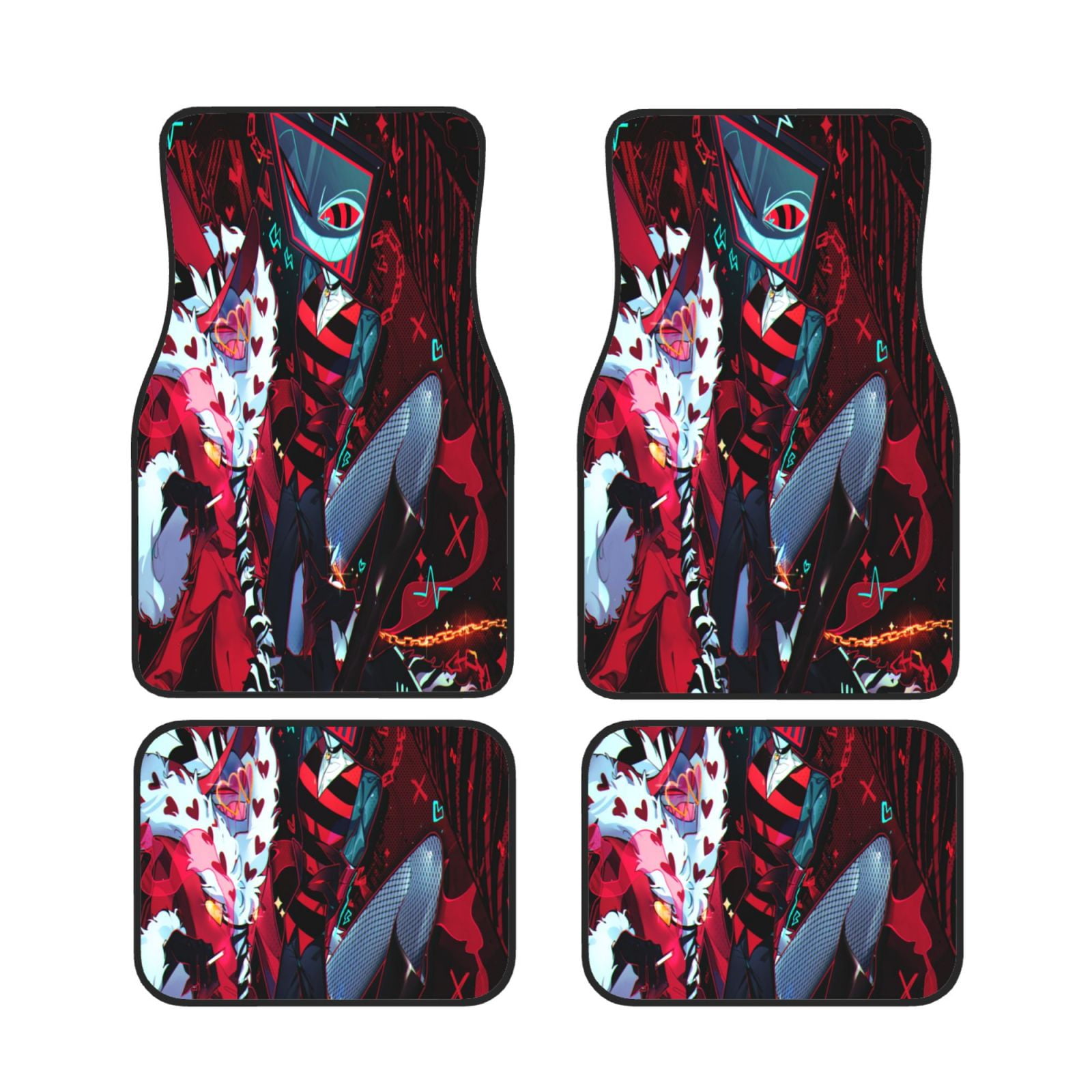4PCS Hazbin Hotel Helluva Boss Print Car Floor Mat Universal Fit ...