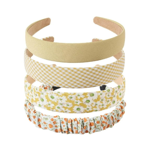 4PCS Headbands for Women Girls Headband Set, Floral Headbands Padded Head Bands for Women Vintage Wide Headband