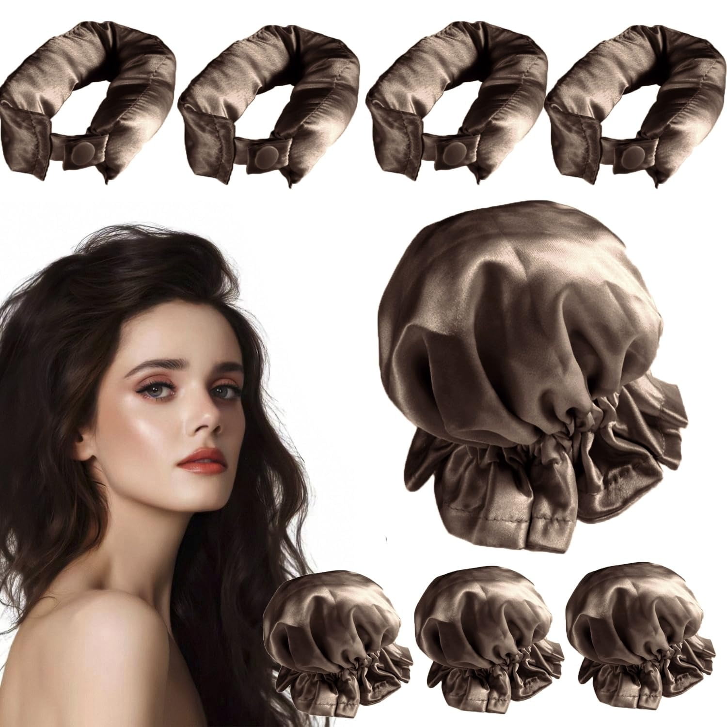 4PCS Heatless Hair Curler, Satin Heatless Hair Curler 4 Sets, Hair ...