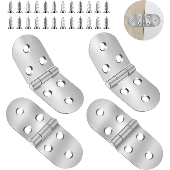 4PCS Heavy Duty Folding Table Hinges - Stainless Steel 270-Degree Flap Hinges