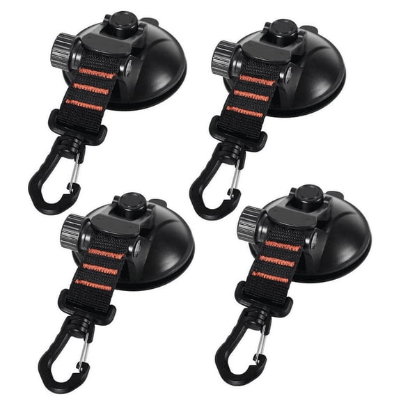 4PCS Heavy Duty Suction Cup Anchor Tie Downs with Hooks Lock Car Awning Camping