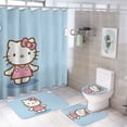 thumbnail image 1 of 4PCS Hello Kitty Cat Cloud Cute Shower Curtain Sets Bathroom Set with Floor Mat, U-Shaped Mat, Toilet Lid Cover Mat And Shower Curtain for Bathroom Decor, 1 of 11