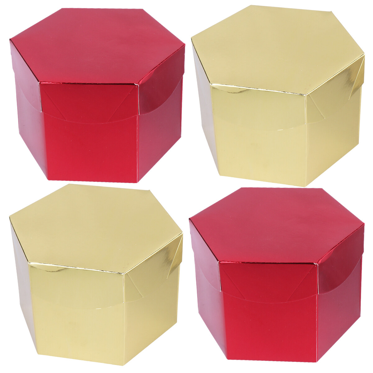 4PCS Hexagonal Wedding Favor Boxes DIY Folding Paper Boxes Craft Boxes