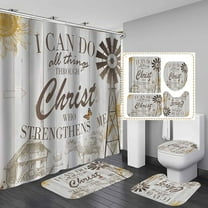 4PCS Highland Cow Shower Curtain Set, Green Eucalyptus Leaves Botanical Get Naked Cattle Bull Wildlife Animal Country Rustic Farmhouse Bathroom Decor, Fabric Shower Curtain, Non-Slip Bath Mat