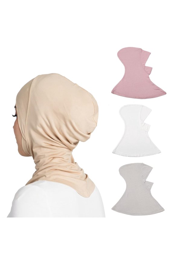 4PCS Hijab Undercap for Women, No Slip Full Coverage Hijab Inner Cap, Soft Underscarf Breathable Headwear