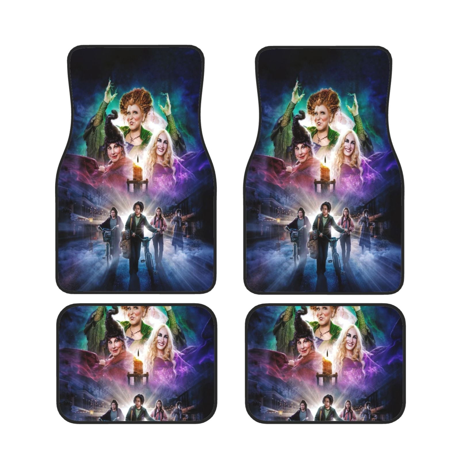4PCS Hocus Pocus Print Car Floor Mat Universal Fit Vehicle AntiSlip