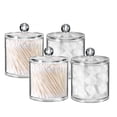 thumbnail image 1 of 4PCS Holder Dispenser for Cotton Balls, Plastic Jars With Lids, for Bathroom Storage Organization, 1 of 8
