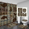 4PCS Horse Shower Curtain Set, Inspirational Quotes Farm Animal Barn