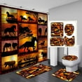 thumbnail image 1 of 4PCS Horse Shower Curtain Set, Motivational Quotes Farm Animal Sunflower Barn Windmill Western Country Rustic Farmhouse Bathroom Decor Fabric Shower Curtain Non-slip Bath Mat Toilet Rug, 1 of 7