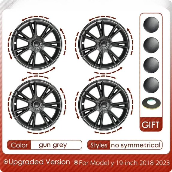 4PCS Hub Cap 19-Inch Performance Replacement Wheel Cap Automobile Hubcap Full Rim Cover Accessories for Tesla Model Y 2018-2023