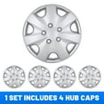 thumbnail image 1 of 4PCS Hubcap Wheel Cover Replacement 15" Hub Caps Universal Wheel Rim Cover ABS Material Exterior Accessories Snap On Car Truck SUV -15-Inch, Silver, 1 of 7