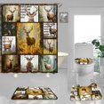 thumbnail image 1 of 4PCS Hunting Shower Curtain Sets with Rugs, Deer Shower Curtain, Waterproof Fabric Shower Curtain, Fall Forest Elk Moose Wildlife Animal Cabin Lodge Country Farmhouse Rustic Bathroom Decor, 1 of 7