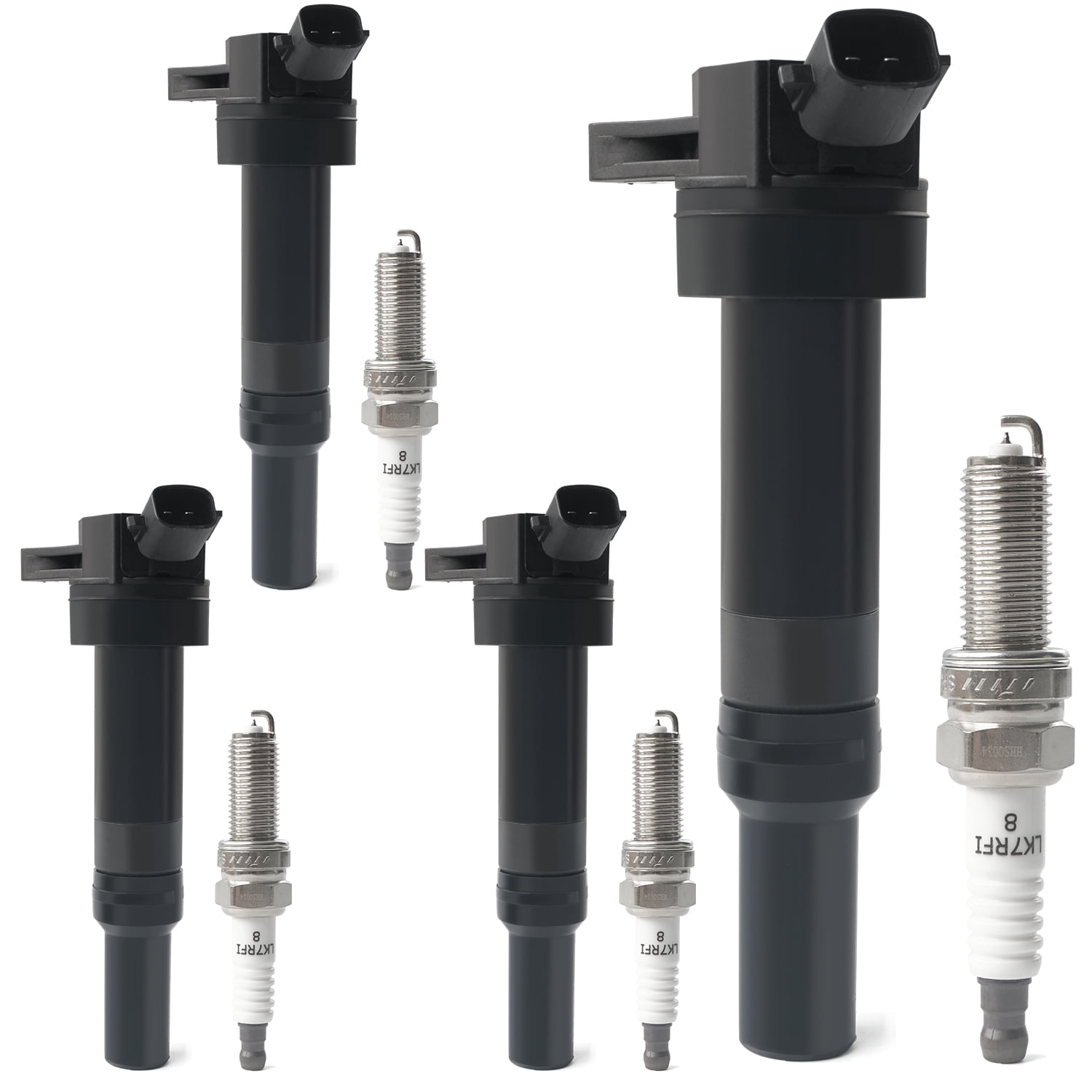 4PCS Ignition Coil Packs & Iridium Spark Plugs Compatible with 1.8L 2.0L L4 2012-2020 Hyundai Elantra Coupe GT, 2014-2020 Tucson, 2014-2018 Kia Forte, 2012-2019 Kia Soul Replace UF651 9686 (2-Pin)