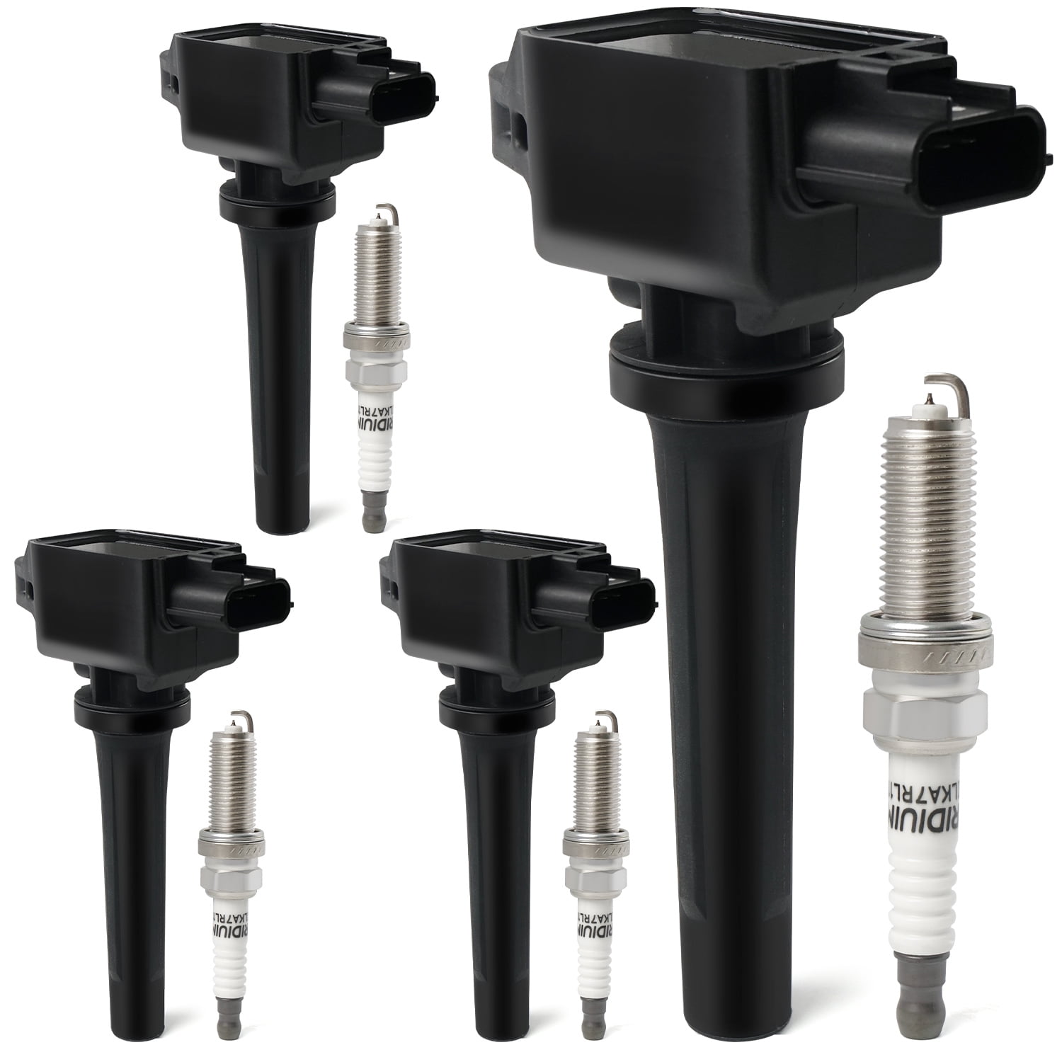 4PCS Ignition Coil Packs & Iridium Spark Plugs Compatible with 2.0L 2.5L 2012-2019 Mazda 3, 2016-2018 3 Sport, 2014-2017 Mazda 6, 2016-2020 CX-3, 2013-2018 CX-5, 2016-2018 MX-5 Miata Replace UF656