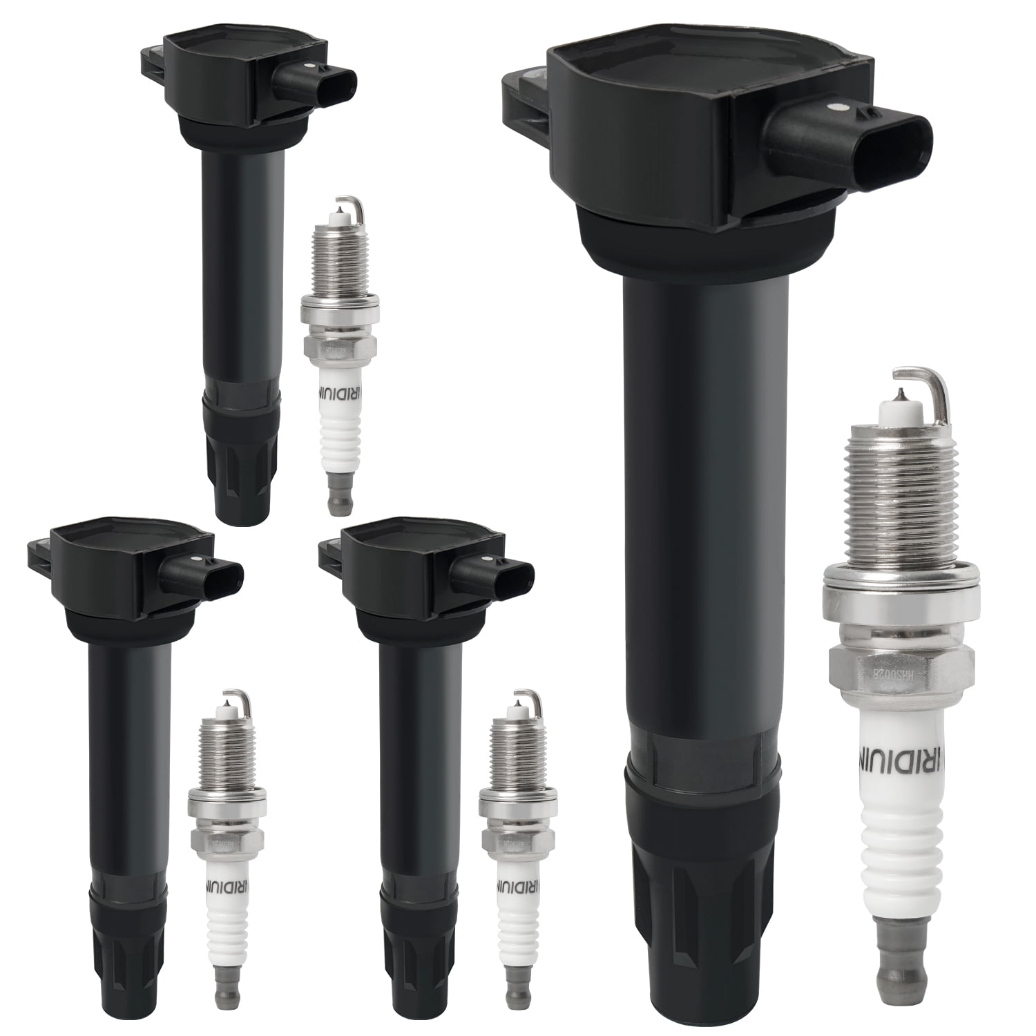 4PCS Ignition Coil Packs & Iridium Spark Plugs Compatible with 2007-2017 Jeep Compass Patriot 2.0L 2.4L, Chrysler 200 Sebring 2.4L, Dodge Avenger Journey Caliber 1.8L 2.0L 2.4L Replace UF557 C1587
