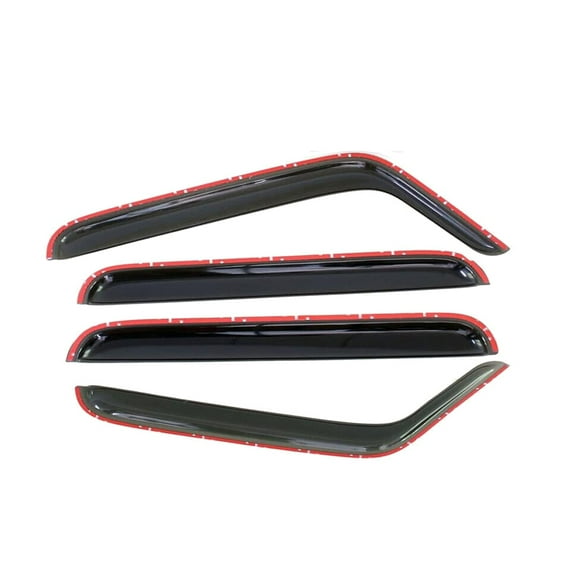 4PCS In-Channel Guards Window Visor Deflector, Medium Smoke-4PCS in-Channel Sun Rain Guards Window Visor