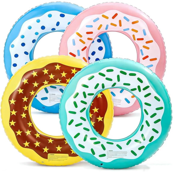 4PCS Inflatable Pool Floats 35" Swimming Rings Large Inner Tube Swimming Pool Swim Rings Pool Lounger Float for Pool Party & Summer
