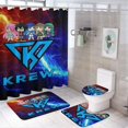 4PCS ItsFunneh Krew Shower Curtain Sets Bathroom Set with Floor Mat, U