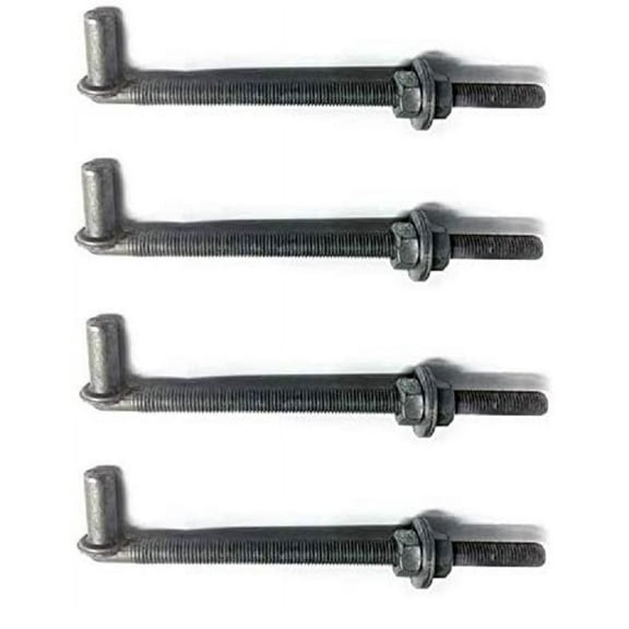 4PCS J-Bolt Galvanize for Heavy Duty Driveway Gates 3/4" X 12" Chain Link Hardware Included 8 Washers 8 Nuts