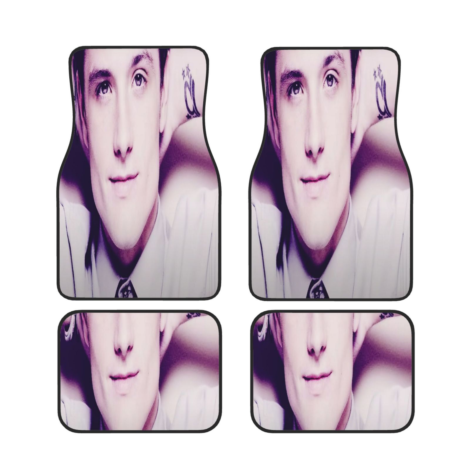 4PCS Josh Hutcherson Print Car Floor Mat Universal Fit Vehicle Anti