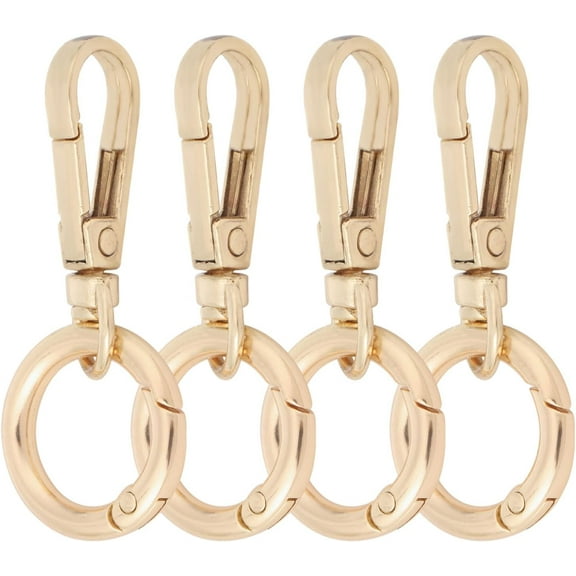 4PCS Keychain Metal Keyring Gold Key Chain Clip Alloy Key Chain Keyring Key Holder Keychains With Lobster Clasps Swivel Clips Key Chain for Men Women Gold