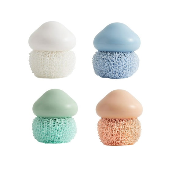 4PCS Kitchen Cleaning Brush Bowl Dish Scrubber Nylon Wire Ball Dining Removable Kitchenware Wash Clean Tools Accessories
