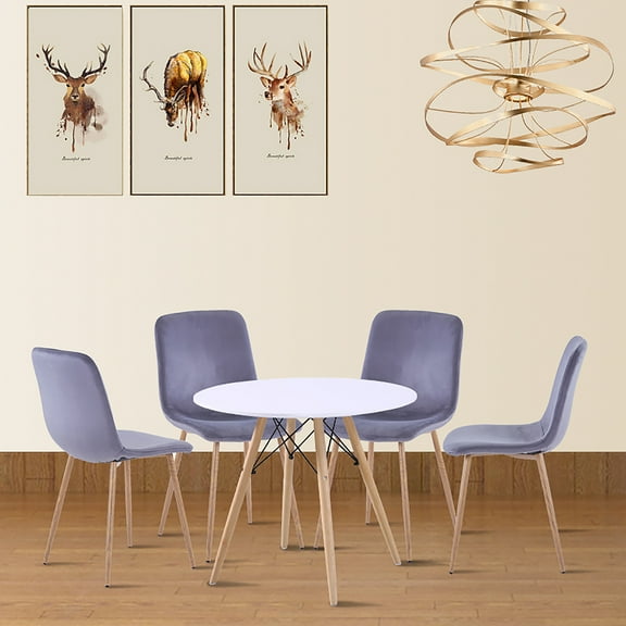 4PCS Kitchen Dining Chairs Modern Style Furniture Chairs for Kitchen Living Room Lounge Room, (Gray)