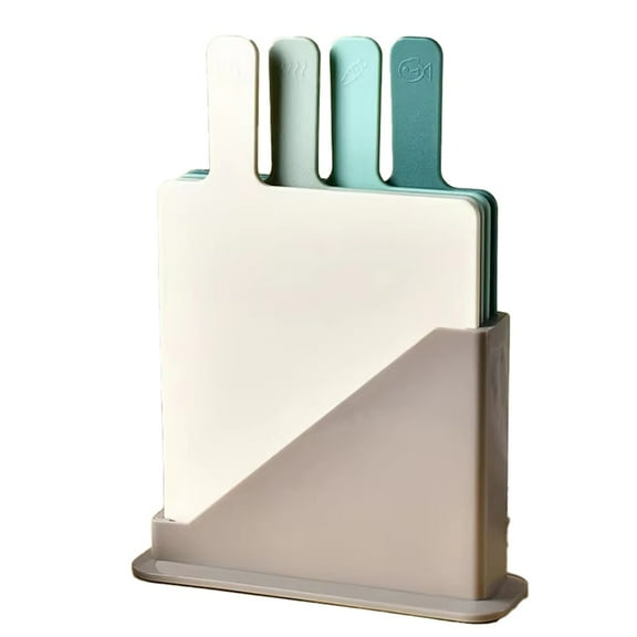 4PCS Kitchen Sorting Cutting Board with Drain Storage Rack,Vegetable & Complementary Food Cutting Boards for Home Use