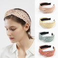 thumbnail image 1 of 4PCS Knot Knotted Headbands for Women, Raffia Straw Headbands, Summer Beach Headbands, Wide Boho Headbands, Rattan Woven Headbands for Girls No Slip, 1 of 4