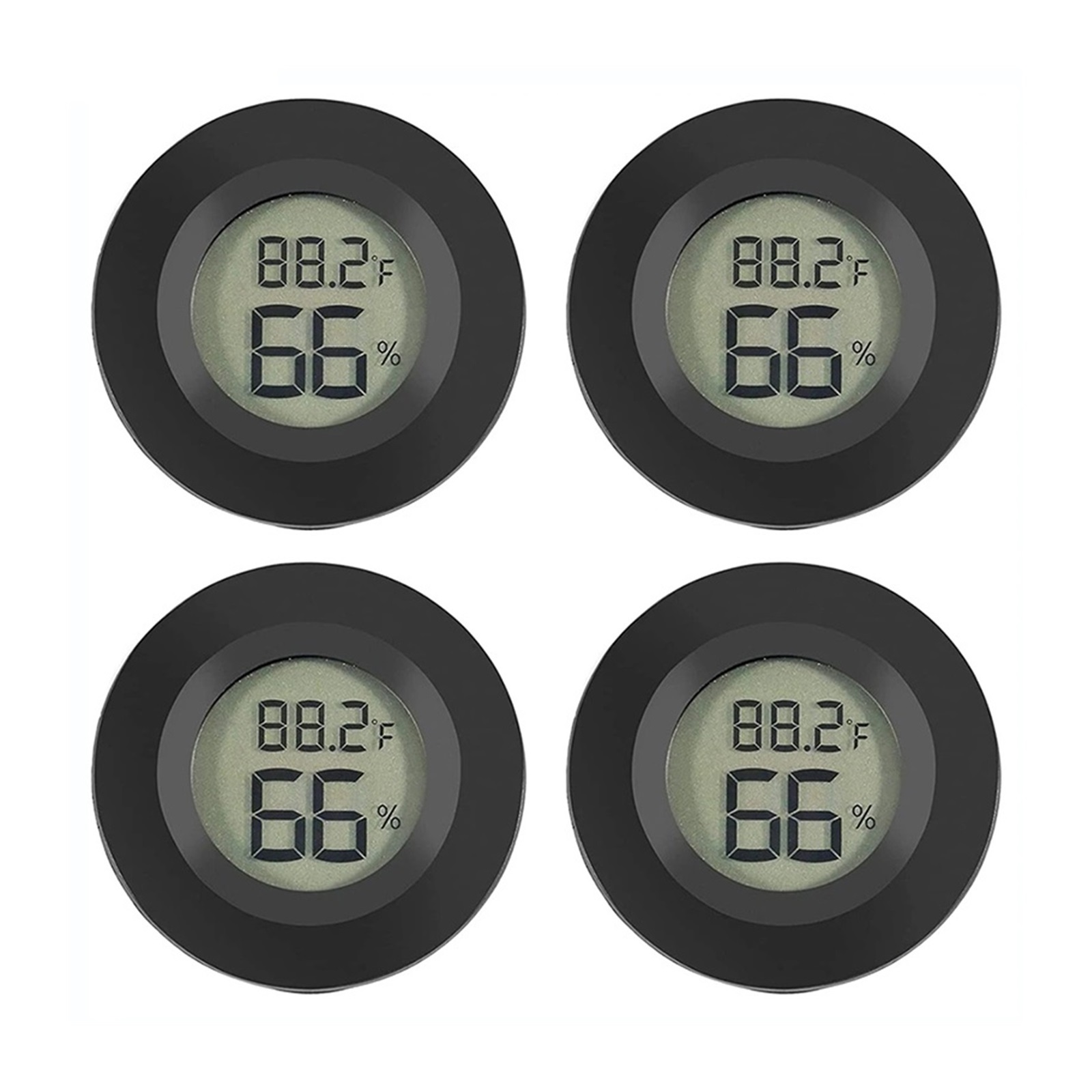 4PCS LCD Digital Thermometer Hygrometer Indoor Room Electronic Temperature Humidity Meter Sensor - BLACK