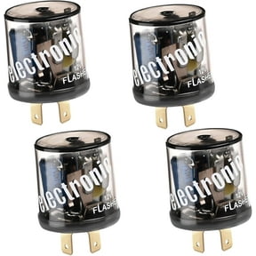 4PCS LED Flasher Relay, 2 Pin 12V Heavy Duty LED Turn Signal Relay for Fixing Hyper Flashing, 2 Prong Round Electronic Flasher Blinker Relays Replacement for Car Truck SUV