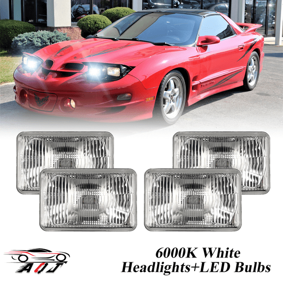 4PCS LED Headlight 6000K High Low beam For Pontiac Firebird 1998-2002