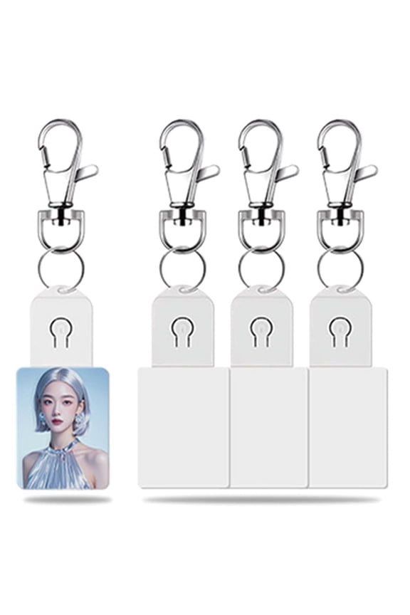 4PCS LED Sublimation Blank Keychain-White