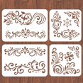 thumbnail image 1 of 4PCS Lace Corner Stencils for Painting Reusable Flower Border W Paint Stencil Large Pattern Tile Stencil for W Painting Floor/Furniture/Glass/Wood Painting Stencils for Home Decoration, 1 of 2