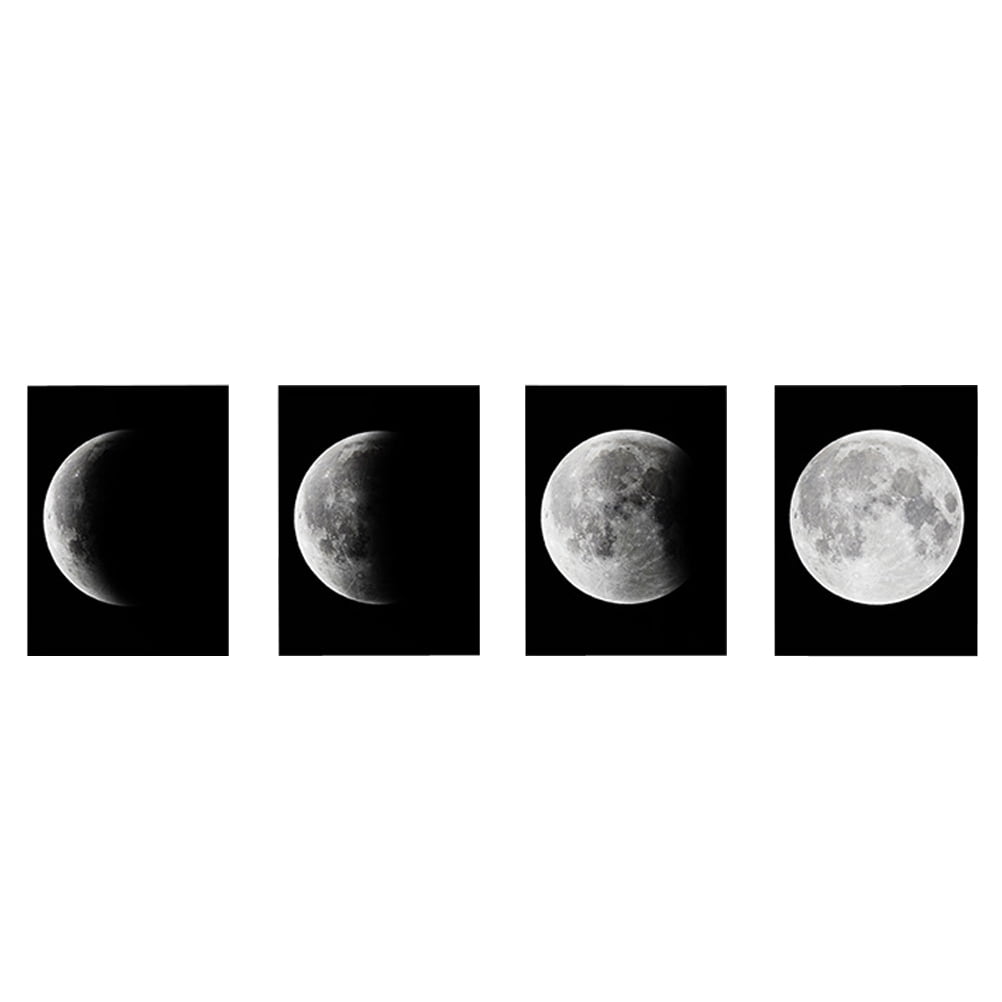 4PCS Large Canvas Prints Moon Hanging Wall Art Oil Painting Canvas