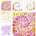 thumbnail image 1 of 4PCS Layered Tie Dye Stencil Reusable Painting Template 5.9x5.9inch for Painting on Shirt Wood Wall and Furniture, 1 of 9
