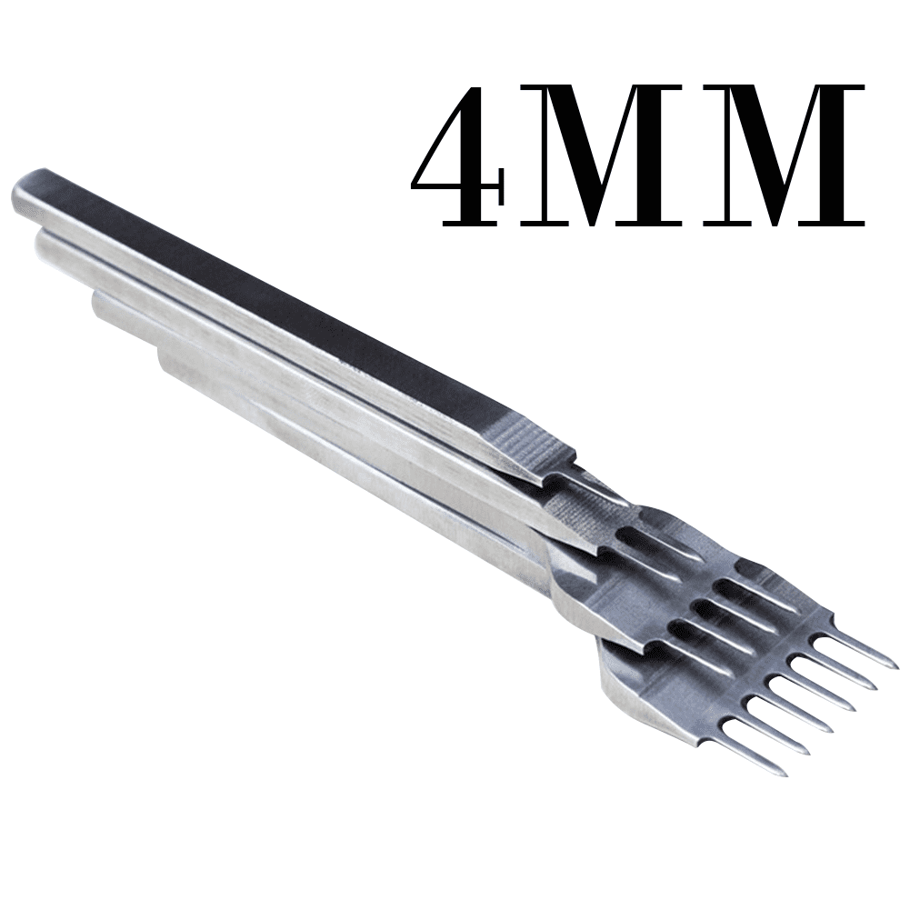 4PCS Leather Craft Punch Tool Hole Chisel Graving Stitching Sewing Tools Set