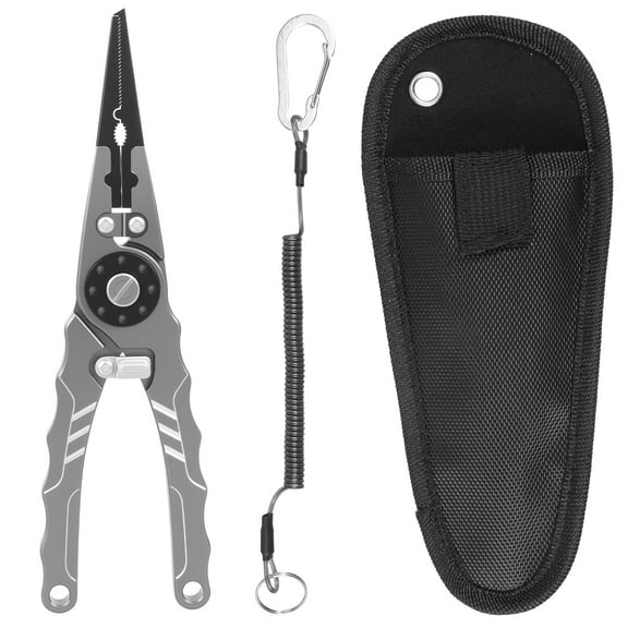 4PCS Lockable Fishing Pliers with Tungsten Blade Aviation Grade Aluminum Alloy Construction Saltwater Fishing Pliers for Professional Fishermen