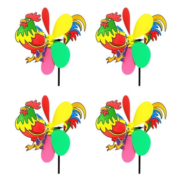 4PCS Lovely Cartoon Wind Spinner Durability Garden Pinwheels For Yard And Patios Decoration