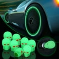 thumbnail image 1 of 4PCS Luminous Skull Tire Valve Caps – Universal Car Accessories, Handmade Rhinestone Stem Covers, Glowing Wheel Nozzles for Cars, Motorcycles & Bikes, 1 of 4