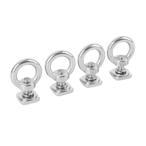 4PCS M8 Stainless Steel T Track Mount Tie Down Eyelet Rings Bolts Heavy Duty Roof Rack Cargo Anchors Silver