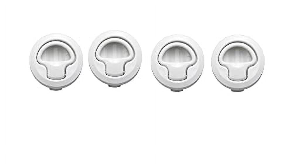 4-Pack White Plastic Flush-Mount Slam Latches With Lock For Marine Hatches & Boats