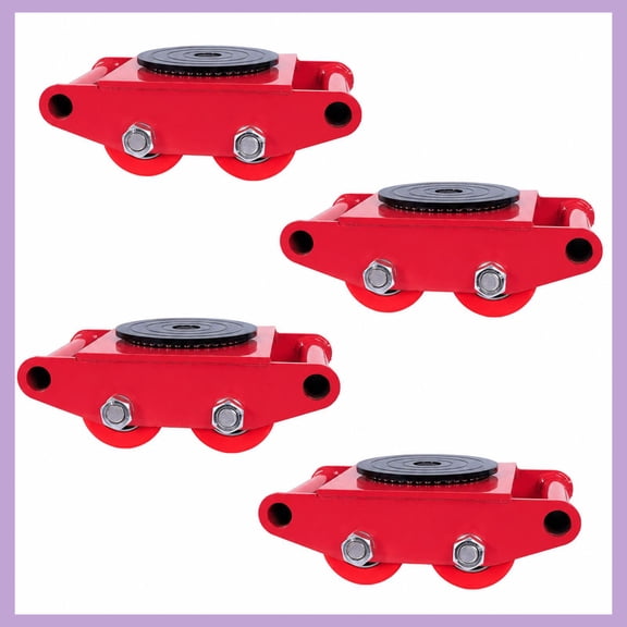 4PCS Machinery Mover, Low-Profile Industrial Mover Rollers Equipment Moving Skates with 360Rotation, 8 Tons Capacity Heavy Duty Machinery Skates Dollies for Workshop, Construction Sites