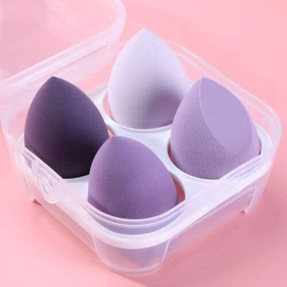 4PCS Makeup Cosmetics Foundation Sponge Puff (Purple) - Pack of 1