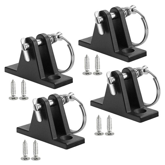 4PCS Marine Boat Deck Hinge Mount For Bimini Top With 8 Stainless Screws Steel