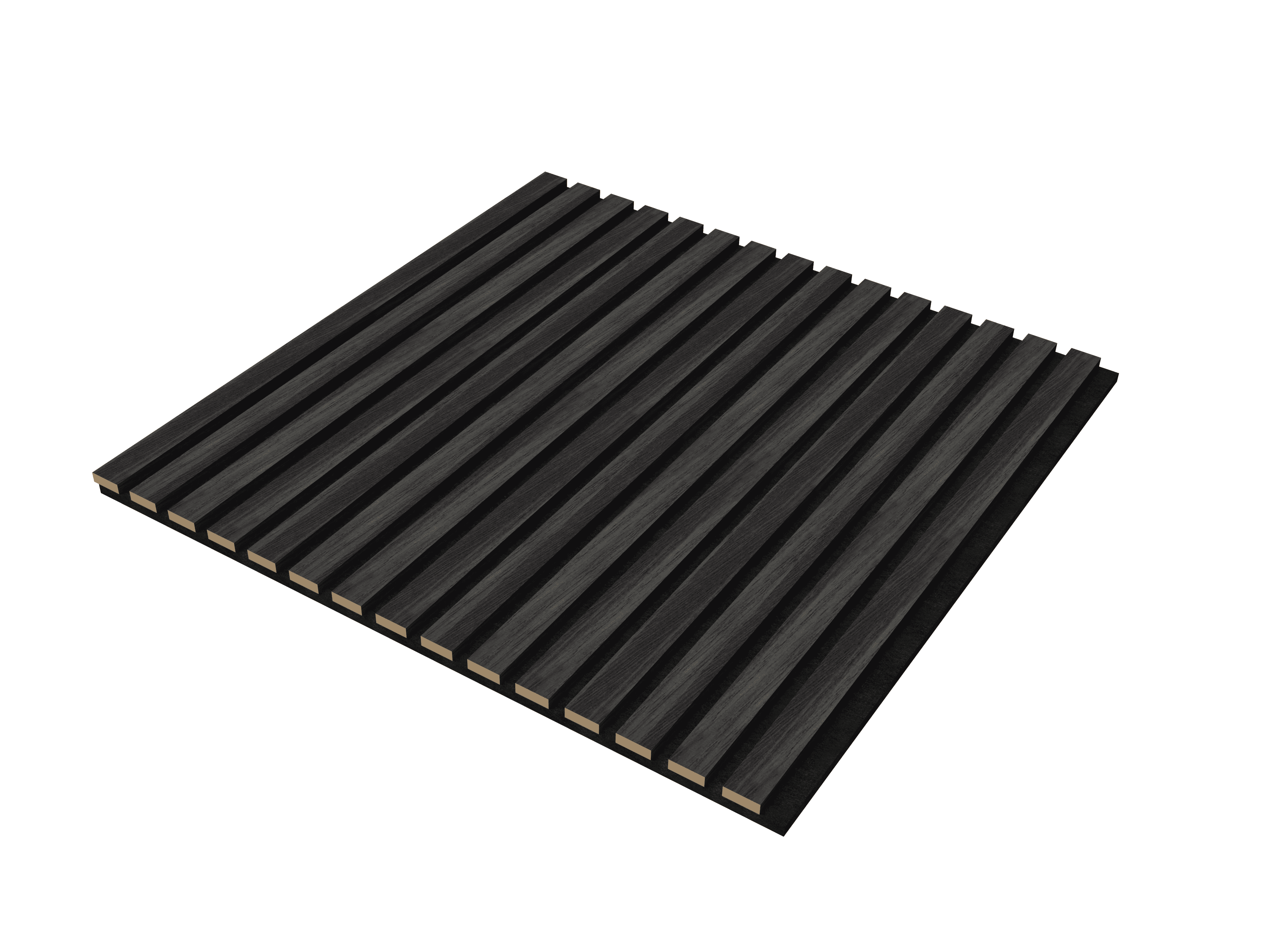 4PCS Matte Black Acoustic Panels with Wooden Strips, 3D Groove Sound Absorbing Boards, Self-Adhesive Soundproof Panels for Wall Ceiling Office Bedroom Gym