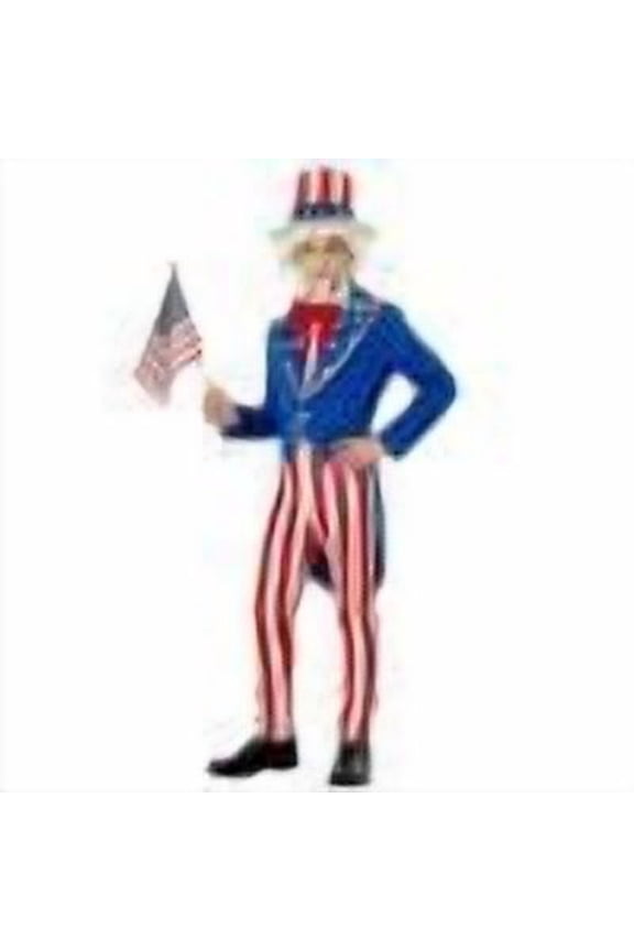 4PCS Men's Uncle Sam Costume 4th Of July Costume Halloween Costumes July Fourth Patriotic Party Fancy Dress With Hat, Jacket, Bow Tie, Pants