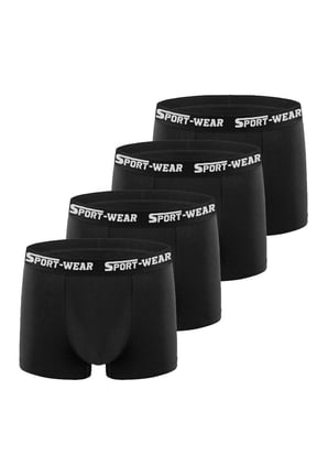 4PCS Mens Multi-pack Performance Tech Boxer Brief, 6" Inseam, All-day Comfort & Soft Flexible Waistband Cool Underwear